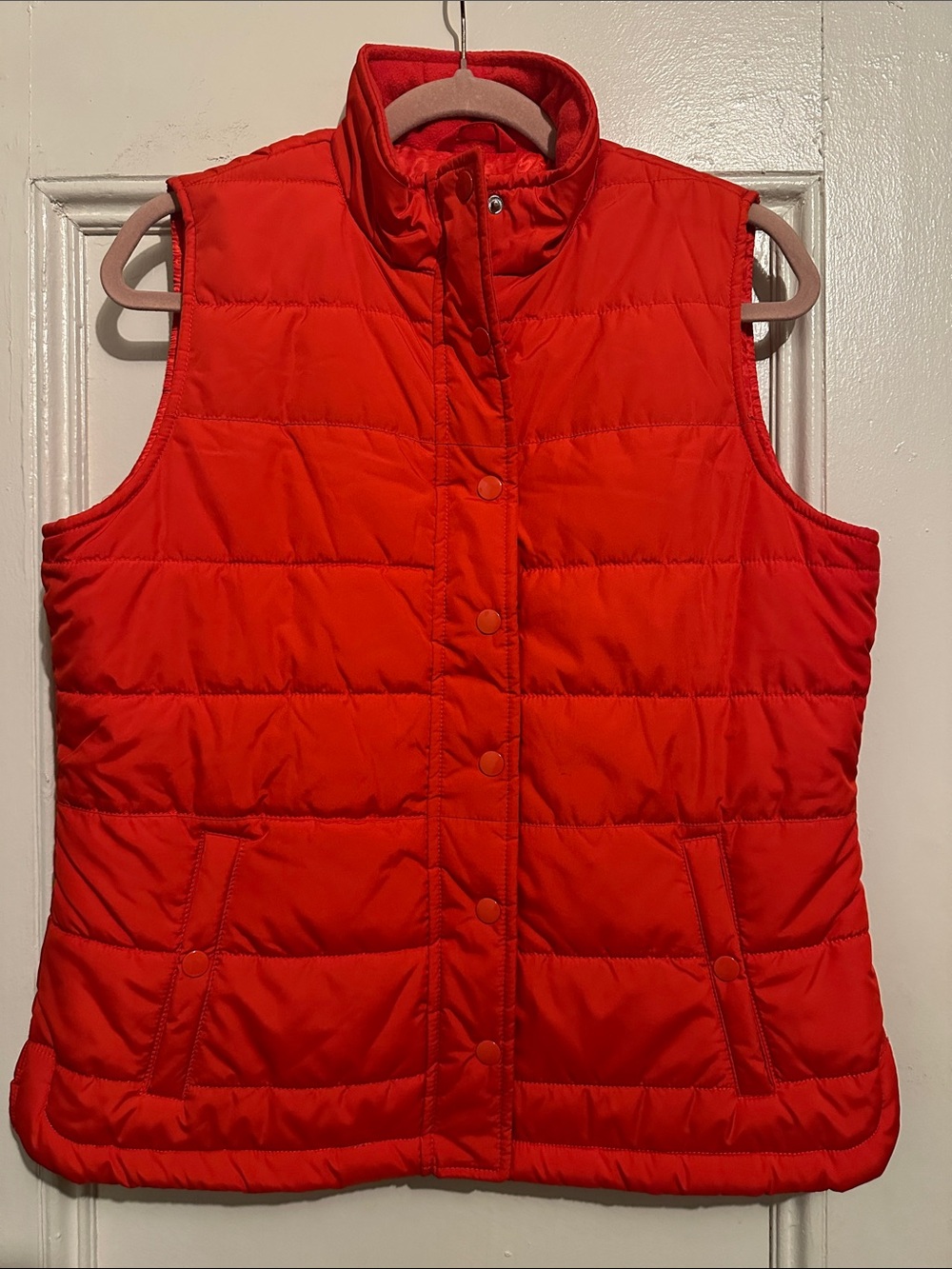 NWT Style & Co. Women’s Orange Quilted Puffer Vest. Size M. 27.5”L x 20”W.